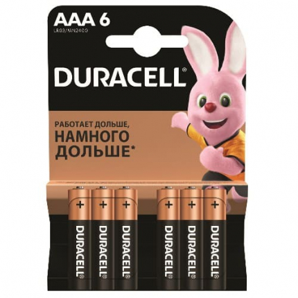 Элемент питания DURACELL LR03 BL6 BASIC (6/60/33840)