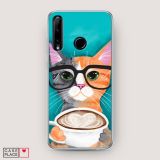 Силиконовый чехол Кот кофеман на Huawei Honor 10i